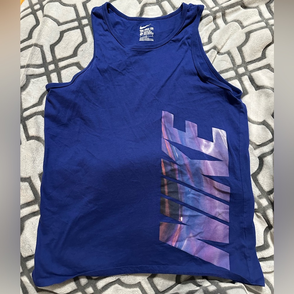 Nike Vibrant Blue Tank with Large Graphic Logo